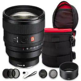 Bundle - Sony - FE 85mm f/1.4 GM II Lens (SEL85F14GM2) + Filter Kit + Case + Cap Keeper - Black
