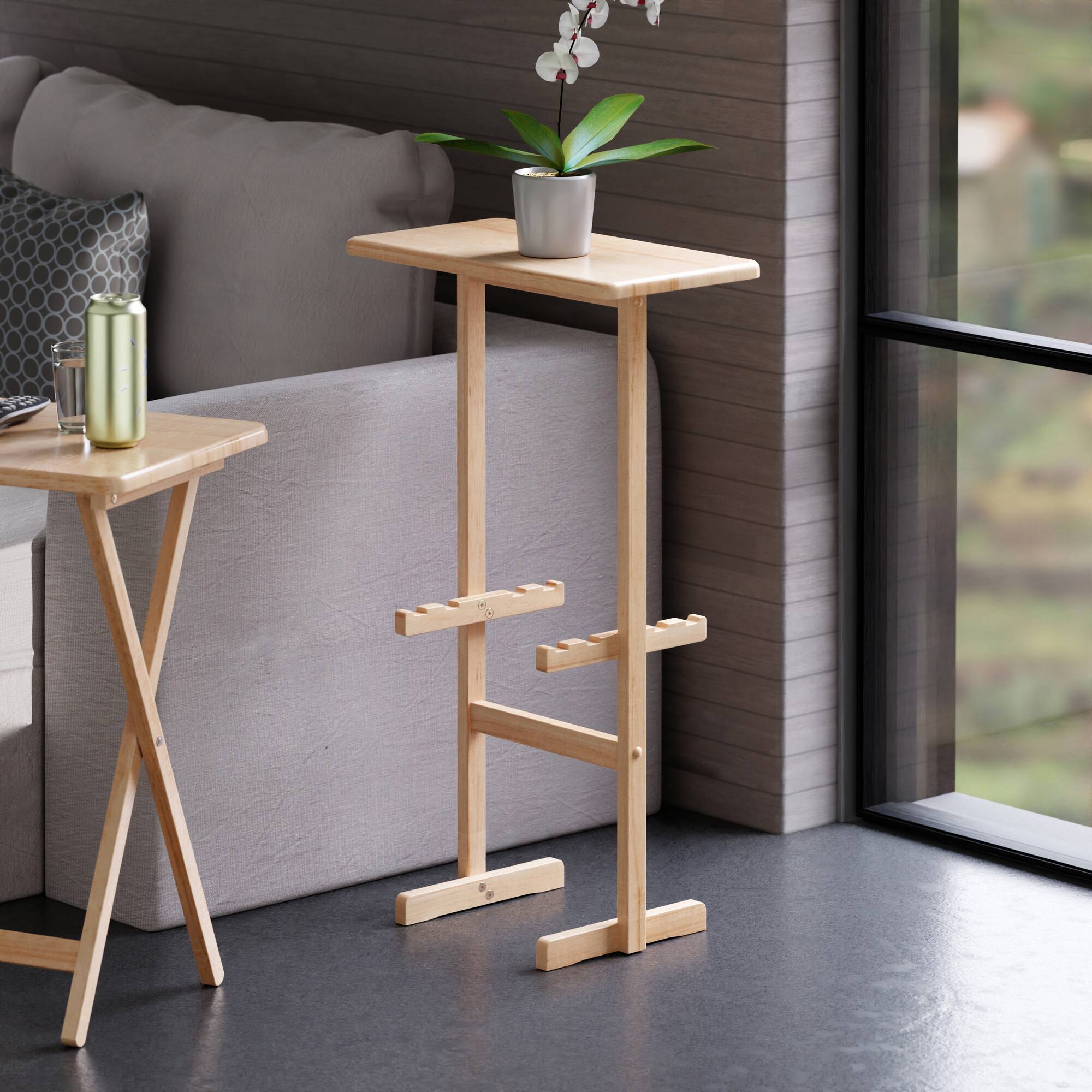 Alt View 10. Winsome Wood - Riley Snack Table Rack - Natural.
