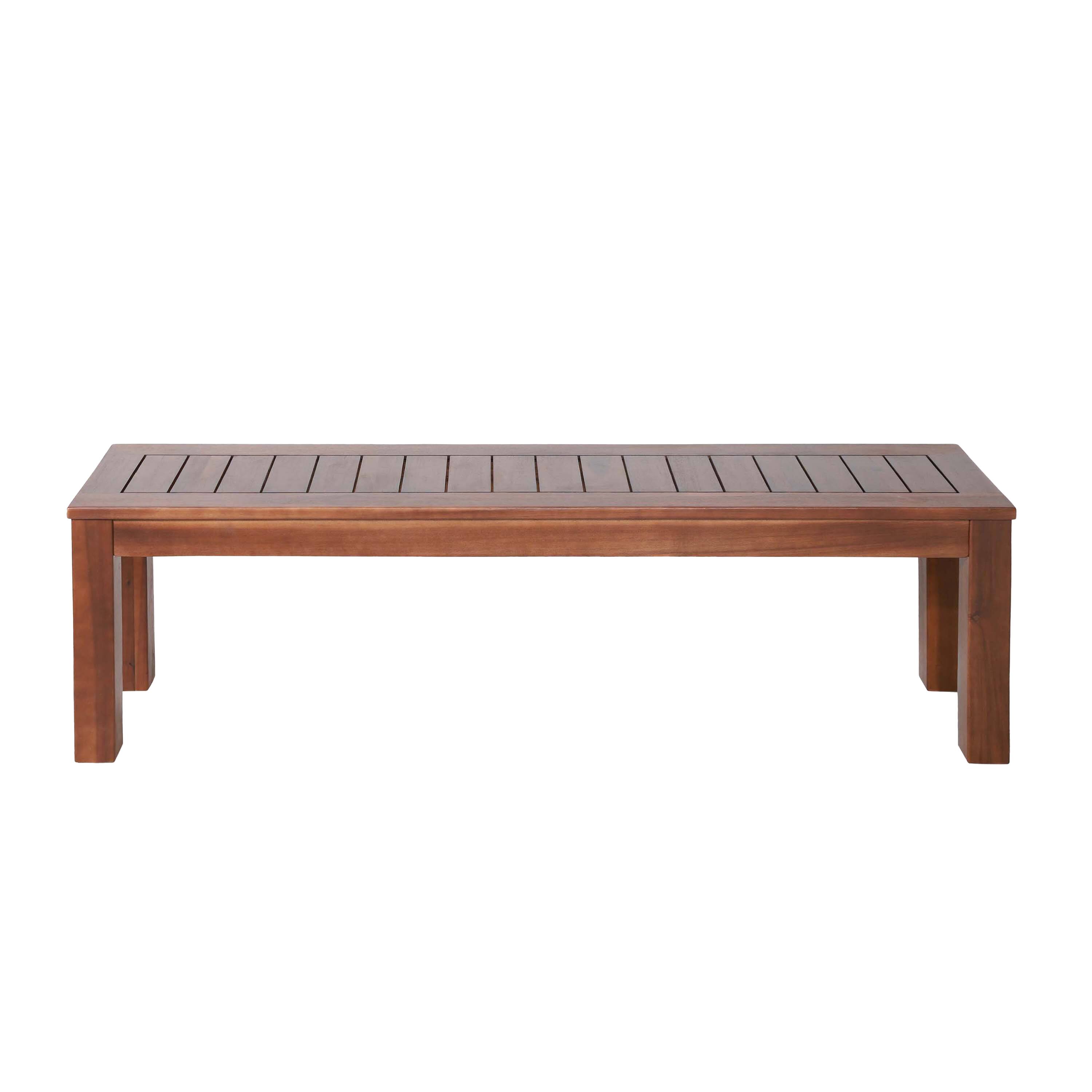 Left. Mondawe - Set of 2 61.75" Outdoor Acacia Wood Dining Bench - Dark Brown.