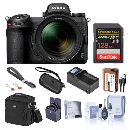 Nikon NIKKOR E I SanDisk Extreme PRO 200 MB/s V30 2 I 6 3 10 128 GB $72 Z S 1:4 24-70mm ZZ 6 SanDisk SUNCER I E '21 TA14004 NIKON 1 SC 5T72-NE NO 41 - PROOPTIC - LCO SCHFAN PROTECTOR HO 1P76 - - PROSPTIC