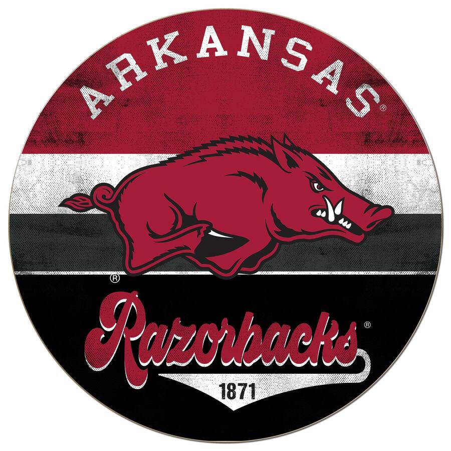 Vintage Razorback Signs Jardine Arkansas Razorbacks 20'' x 20'' Retro Logo Circle Sign Red ...