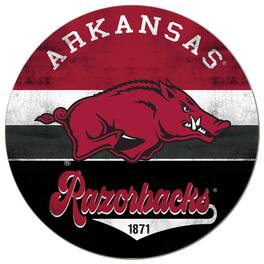 Jardine - Arkansas Razorbacks 20'' x 20'' Retro Logo Circle Sign - Red