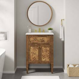 Elysian Bathroom Vanity Basin Included by Modway - White Brown
