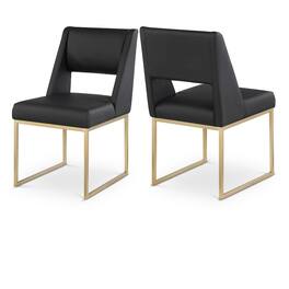 Meridian Furniture - Jayce Vegan Leather Dining Chair, Set of 2 - Black