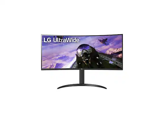 Front. LG - LG 34BP65C-B 34" UWQHD 3440 x 1440 Curved Screen LED LCD Monitor 21:9 160Hz FreeSync VA Monitor - Black.