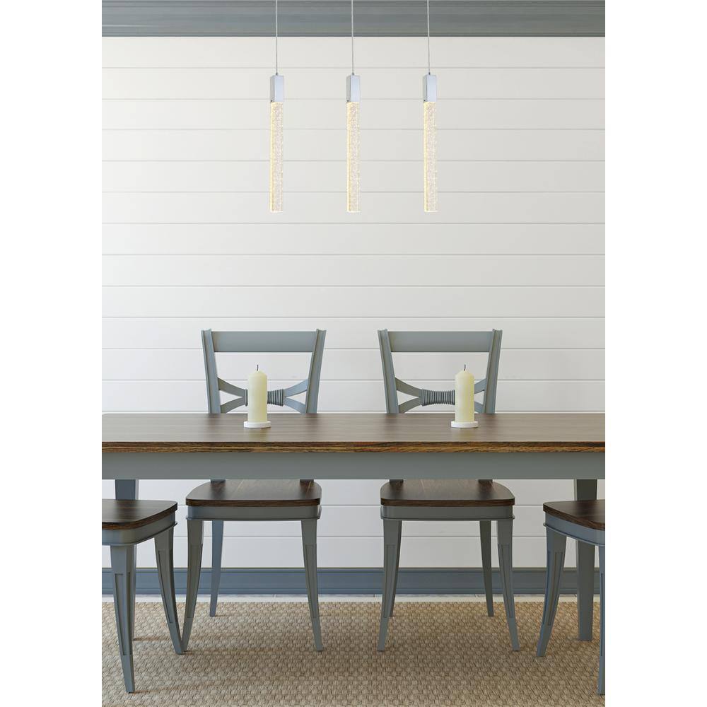 Angle. Elegant Lighting - Weston 3 lights pendant in chrome - Chrome.