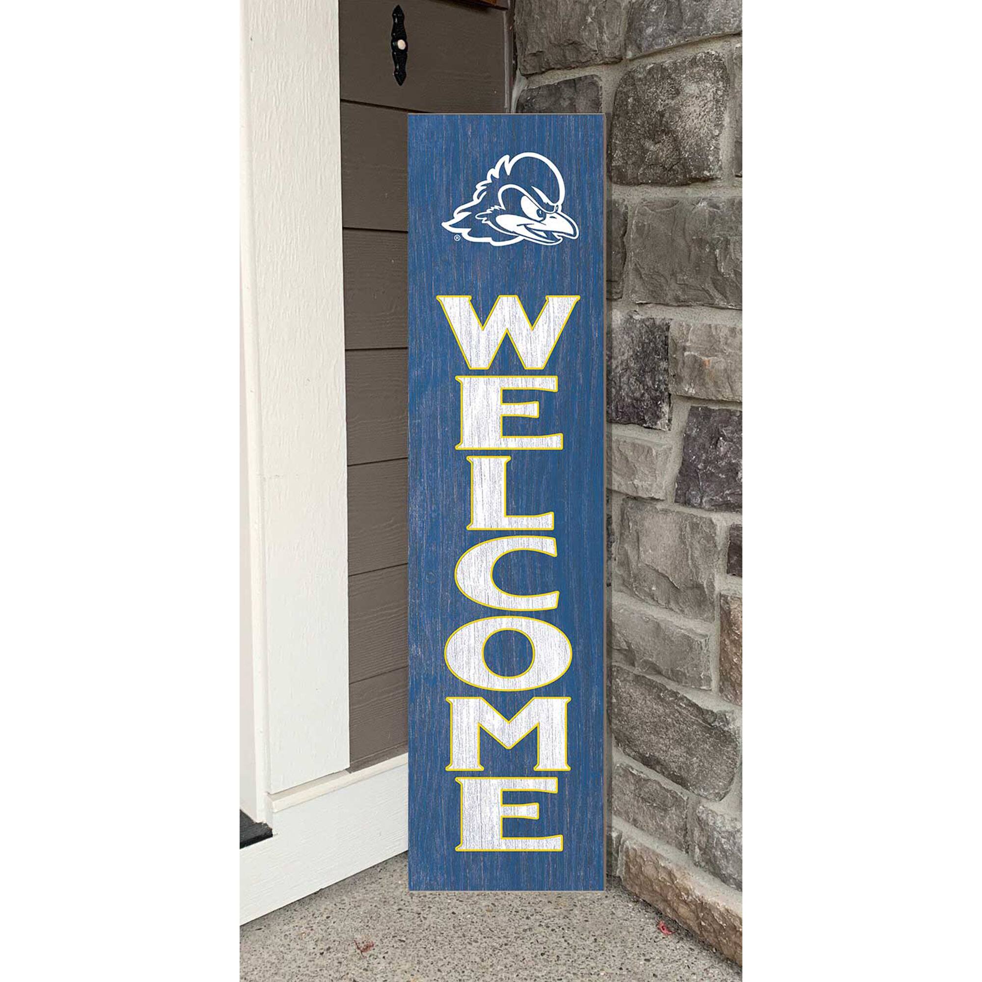 Alt View 1. Jardine - Delaware Fightin' Blue Hens 12'' x 48'' Welcome Leaner - Royal.
