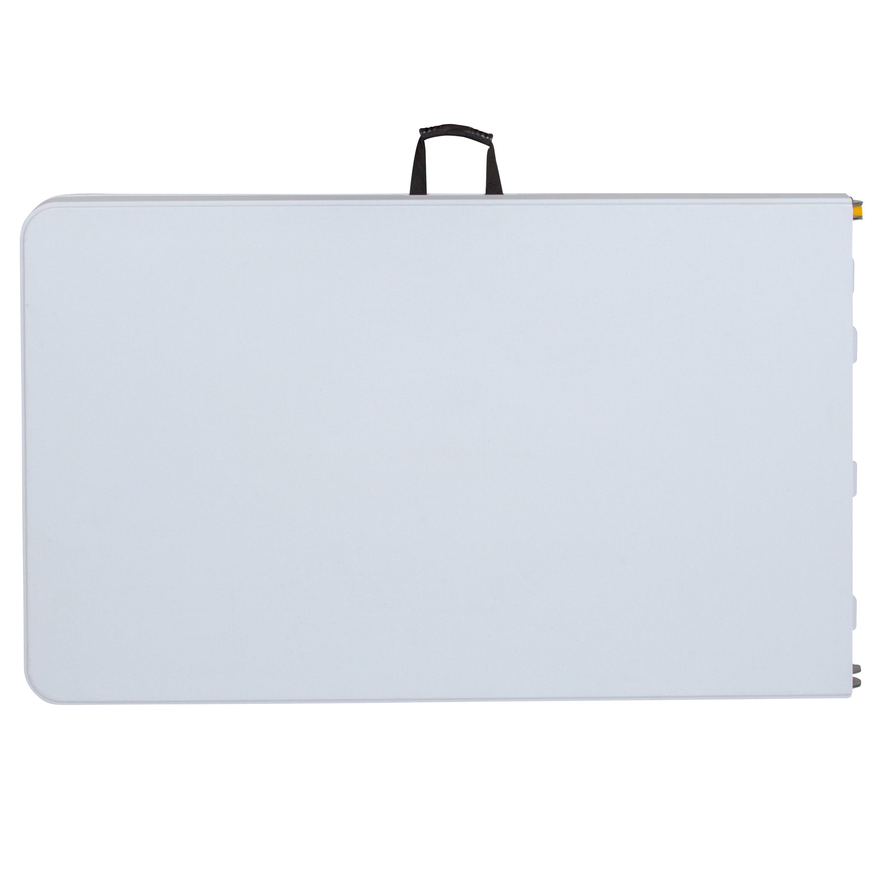 Alt View 13. Alamont Home - Kathryn 8-Foot Height Adjustable Bi-Fold Granite White Plastic Folding Table with Handle - Granite White.