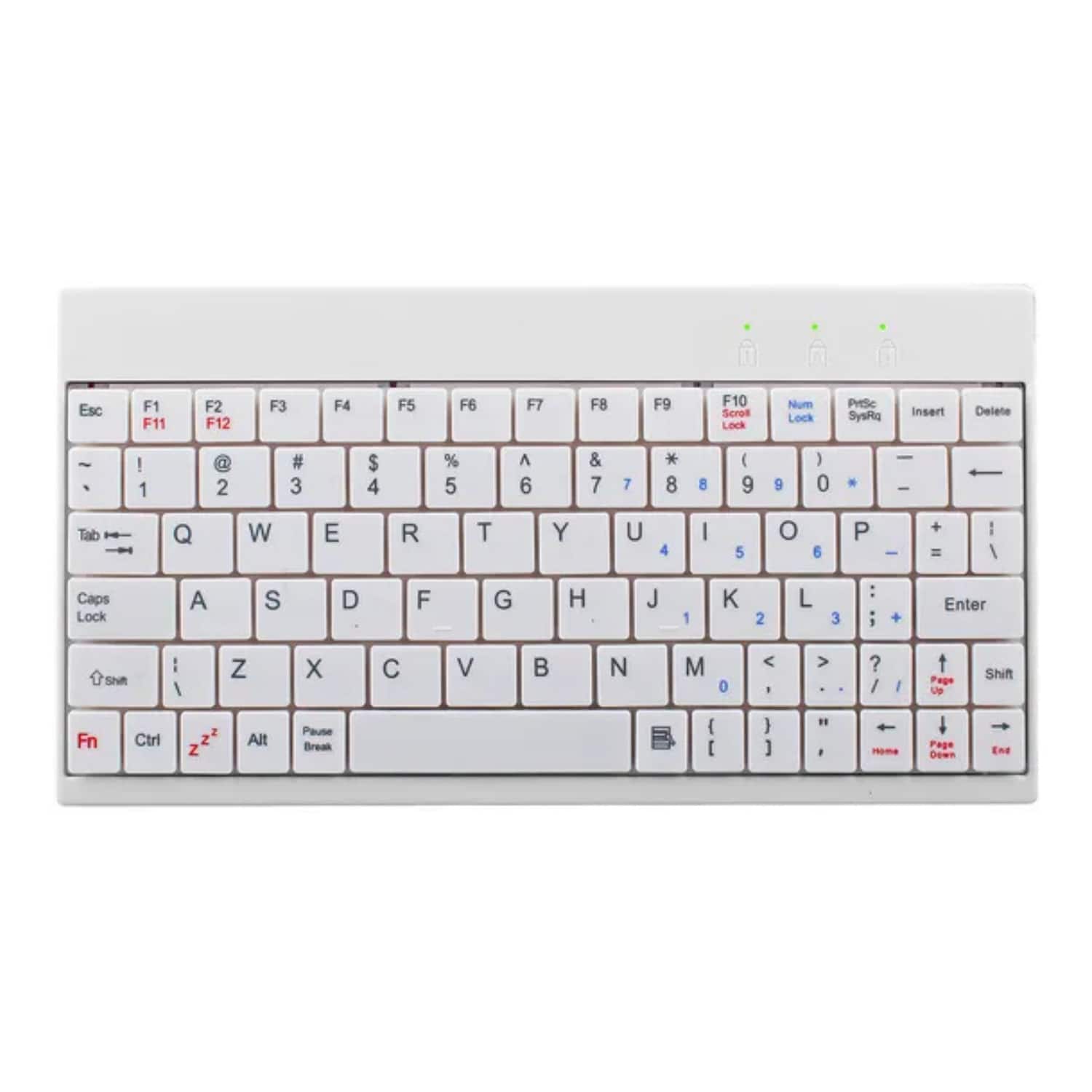 Stock Preferred - 80-Key Mini Wired Keyboard with Tablet Stand & Carry Bag - White