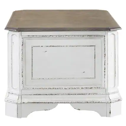 Front. Liberty Furniture Industries - Magnolia Manor Storage Trunk in Antique White - White.