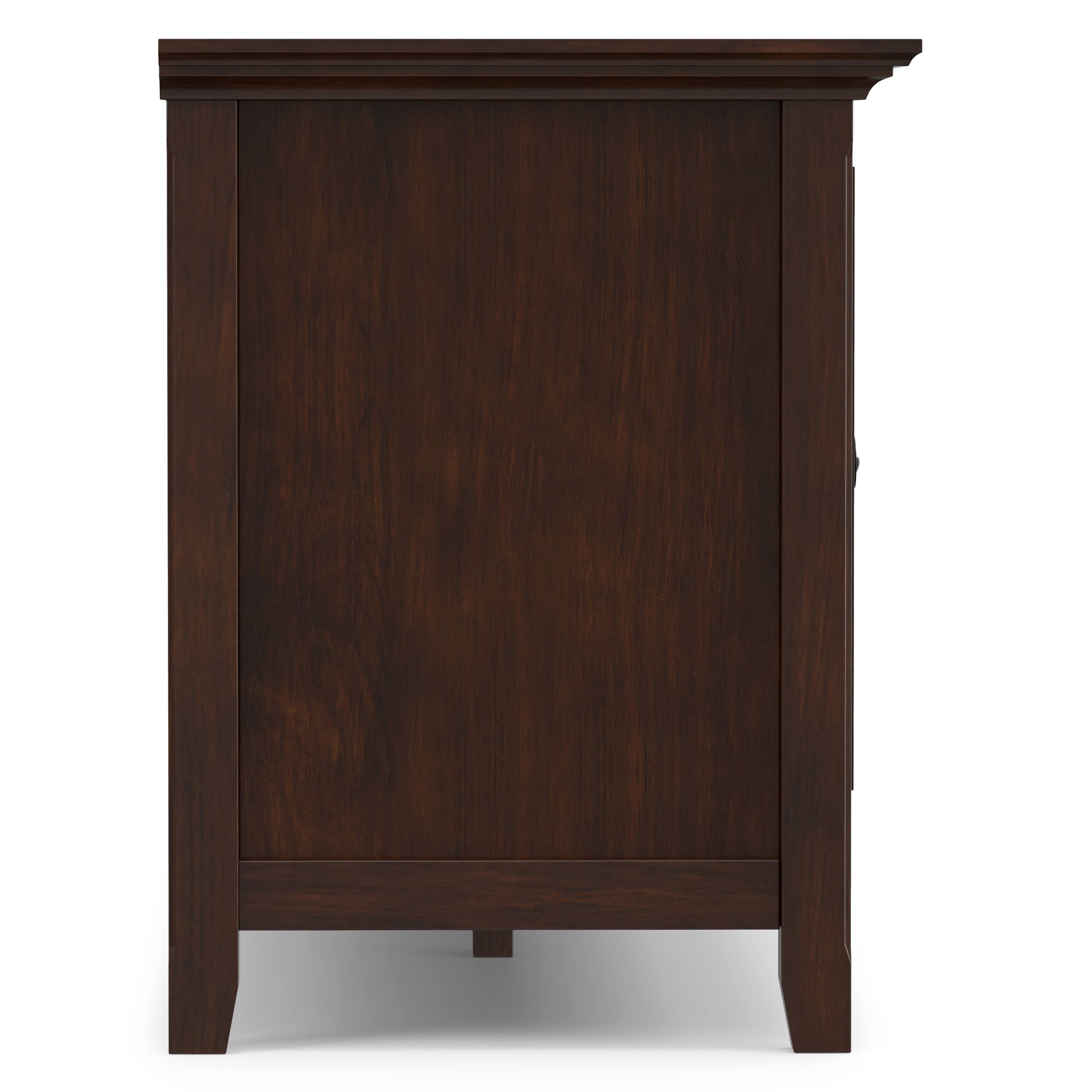 Alt View 2. Simpli Home - Simpli Home Amherst 72 inch Wide Solid Wood Transitional TV Stand - Russet Brown.