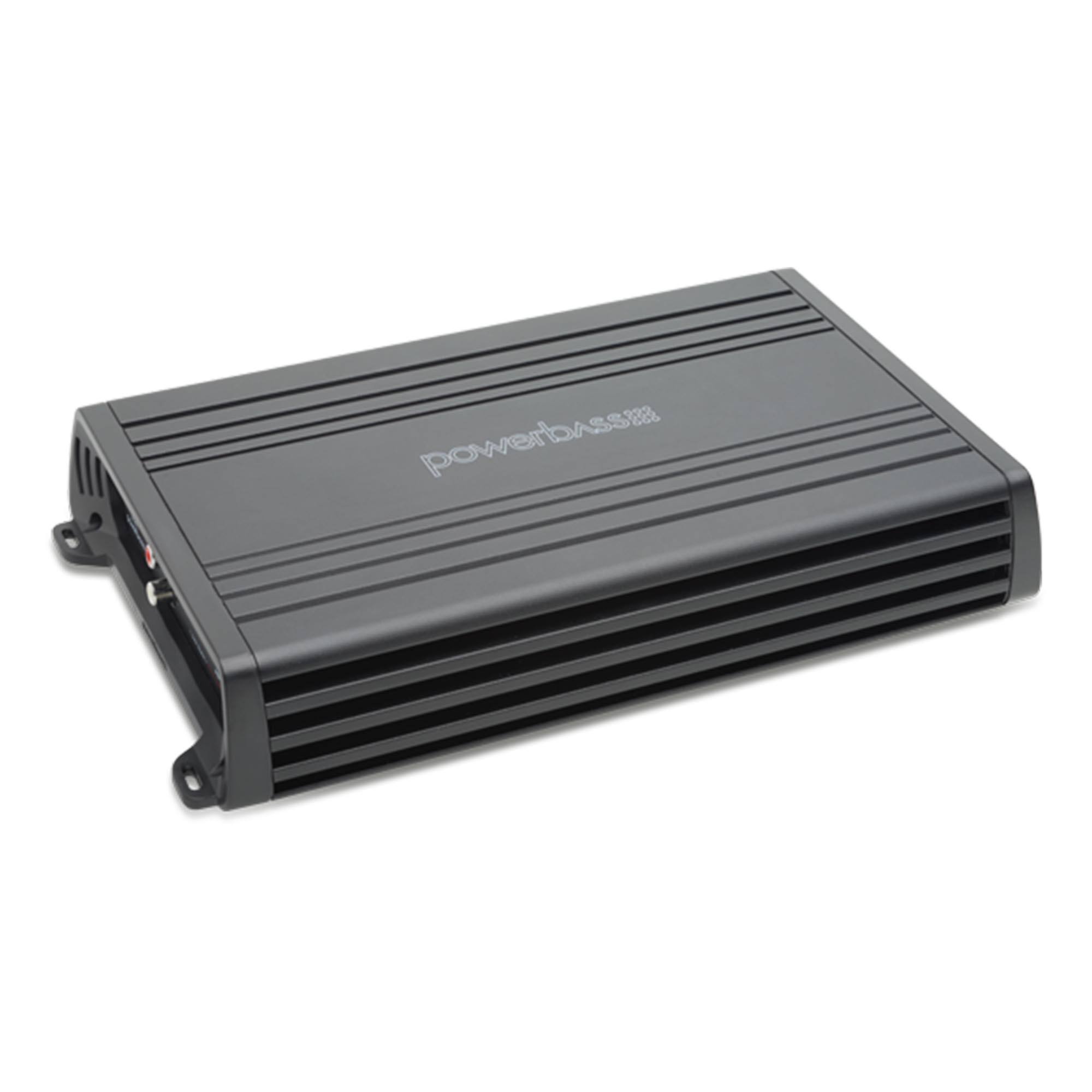 Front. Powerbass - PowerBass PB-1000D Mono Car Amplifier – 1000 Watts x 1 @ 1 Ohm, Class D, Compact Design, Bass Remote Included - Black/Gray.