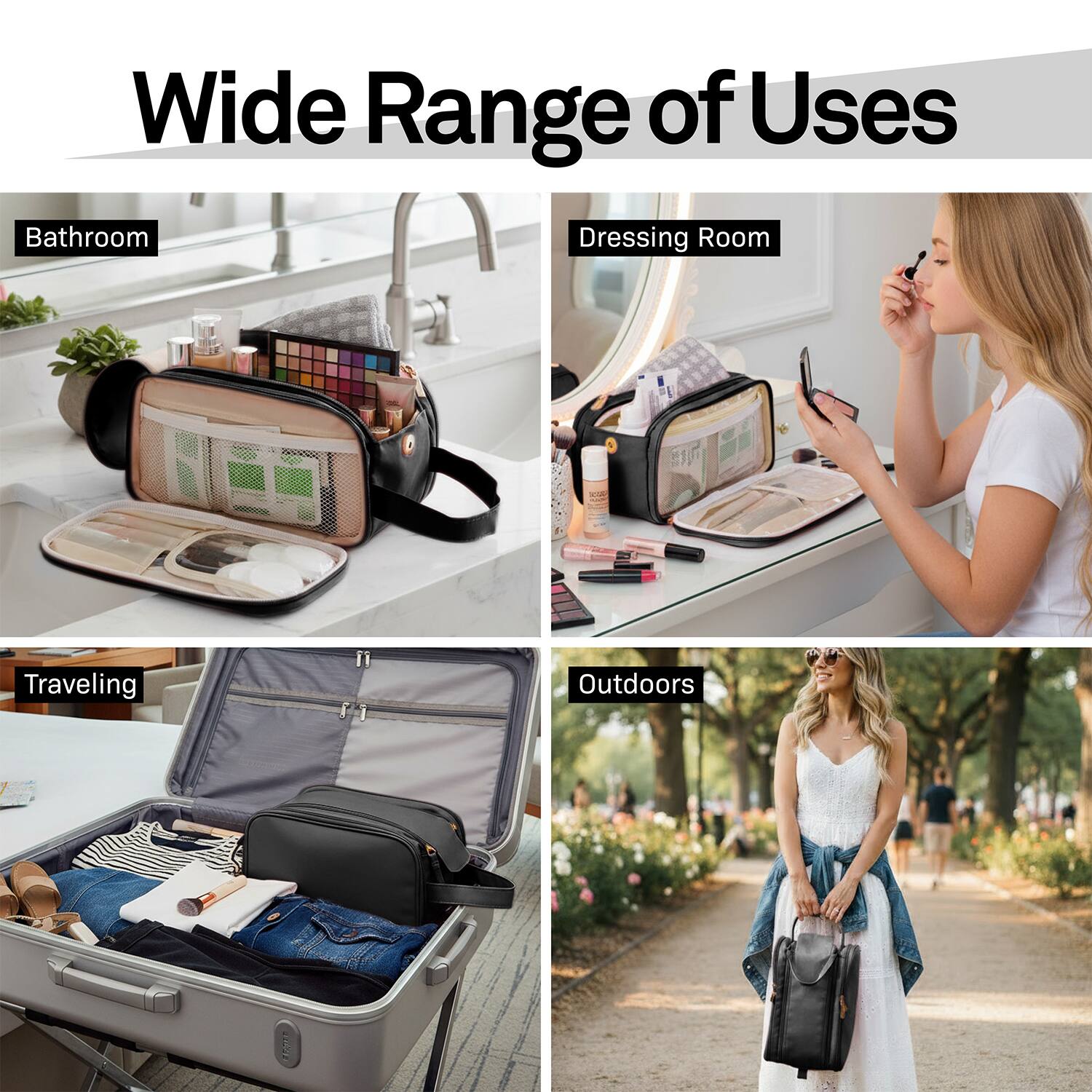 Wide Range of Uses

- Bathroom
- Dressing Room
- Traveling
- Outdoors