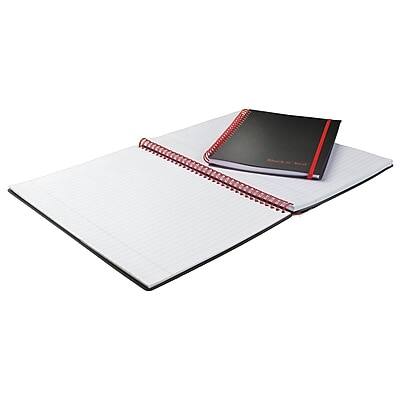 Alt View 3. Black n' Red - Professional 1-Subject Professional Notebook, 8.25" x 11.75", Wide Ruled, 70 Sheets - Black.