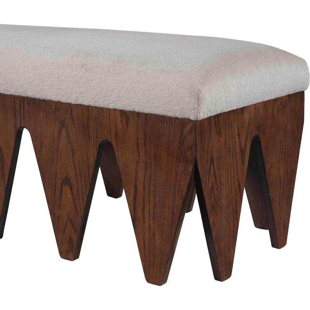 Alt View 4. Meridian Furniture - Altair Beige Velour Fur Fabric Bench - Beige.