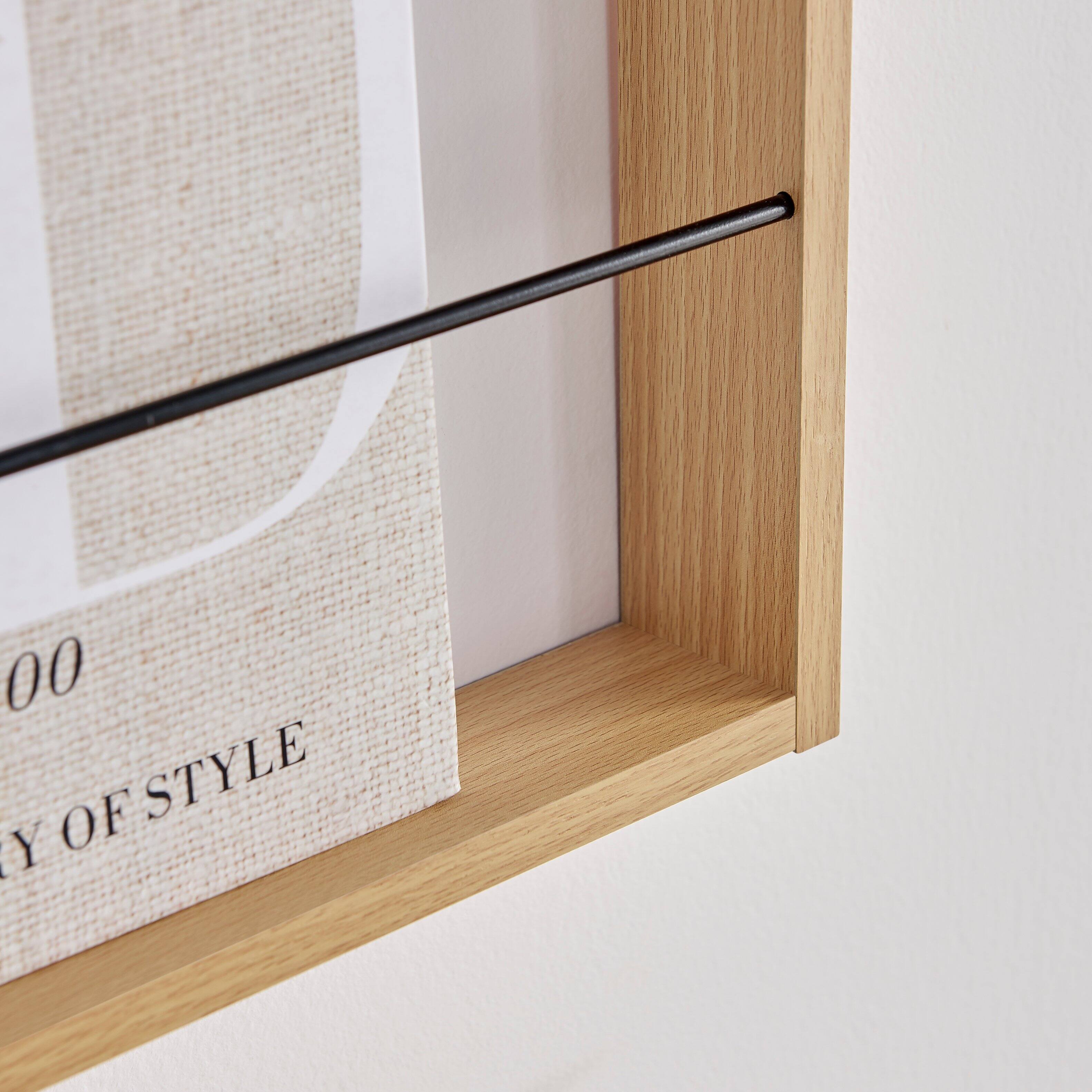 Alt View 6. Danya B - Steiner Beech Square Wall-Mount Kids Bookcase with Contrasting Black Rods - Beech.