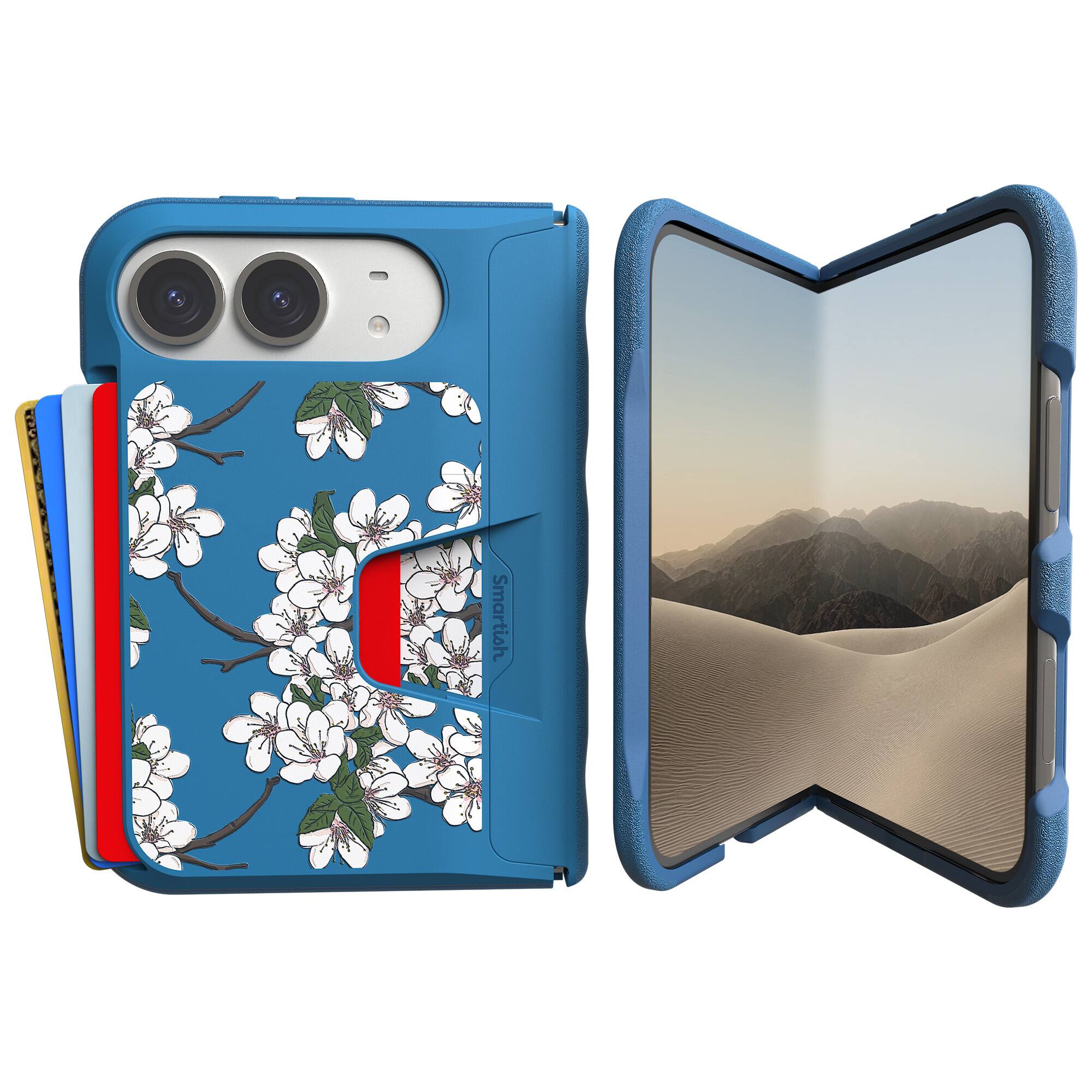 Front. Smartish - Smartish iPhone Duo Wallet Case, Card Holder, Wallet Slayer Vol 1, Liquid - [Liquid Sky].