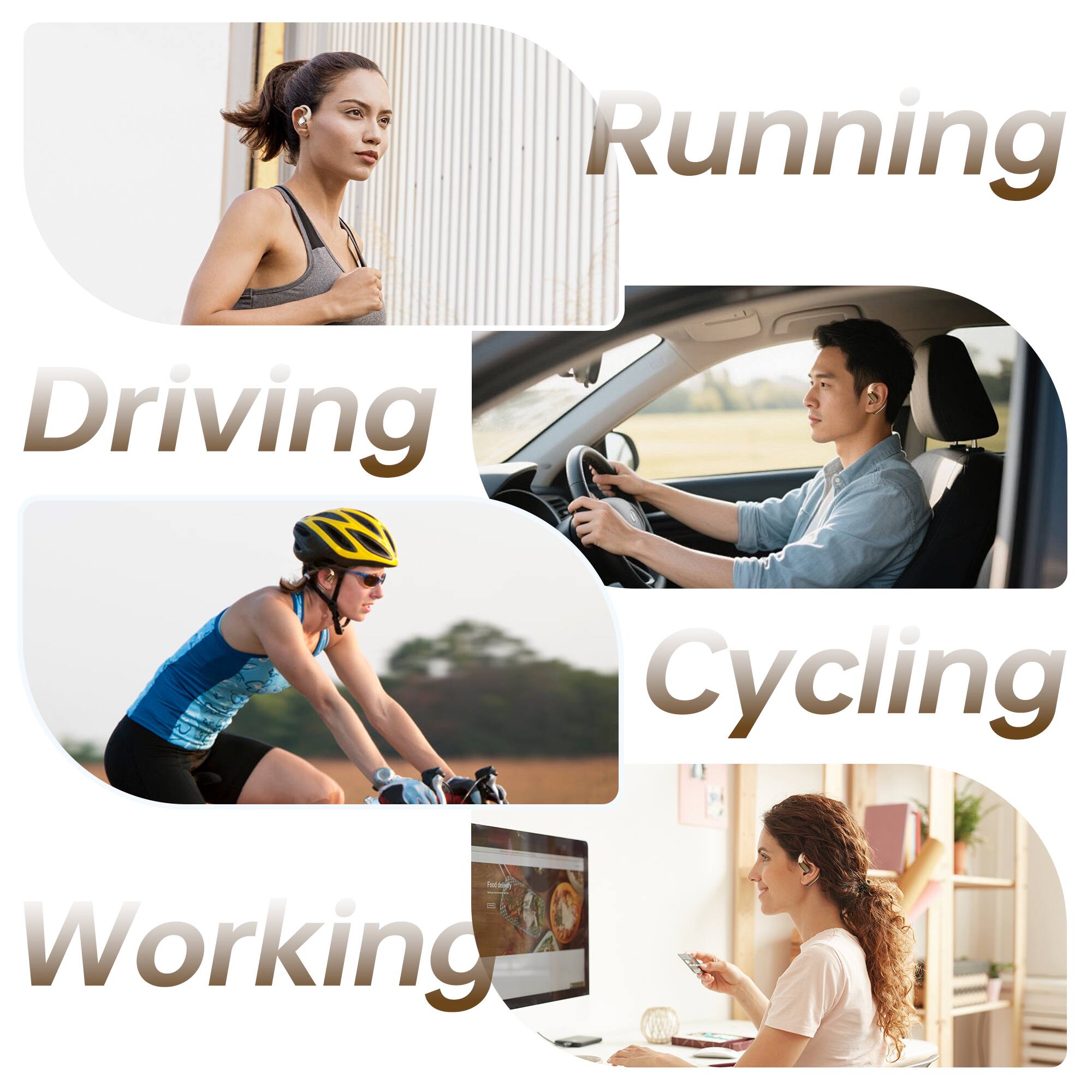 Running  
Driving  
Cycling  
Working