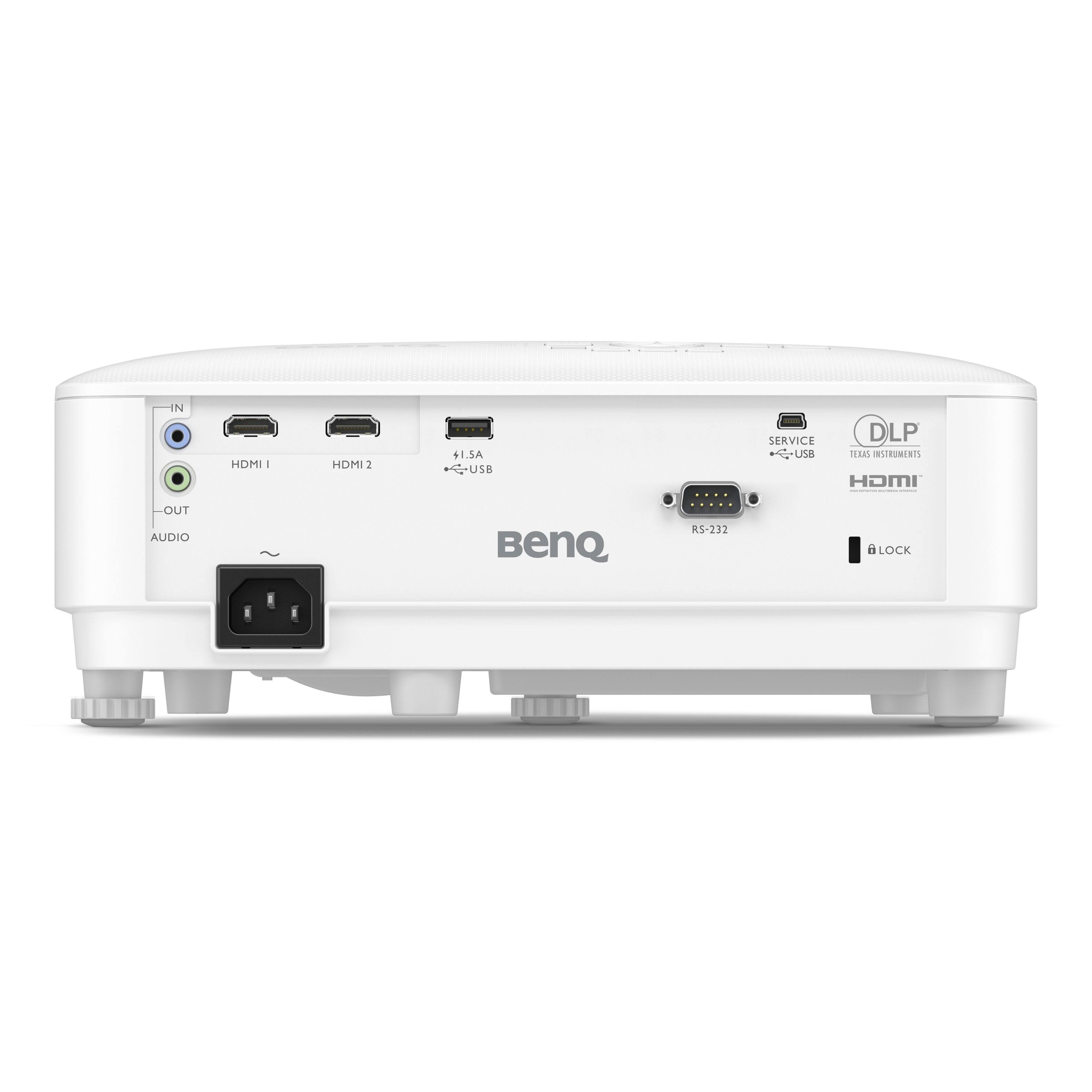 Back. BenQ - TH575 1080p DLP Gaming Projector, 3800 Lumens, Enhanced Game Mode, Low Input Lag - White.