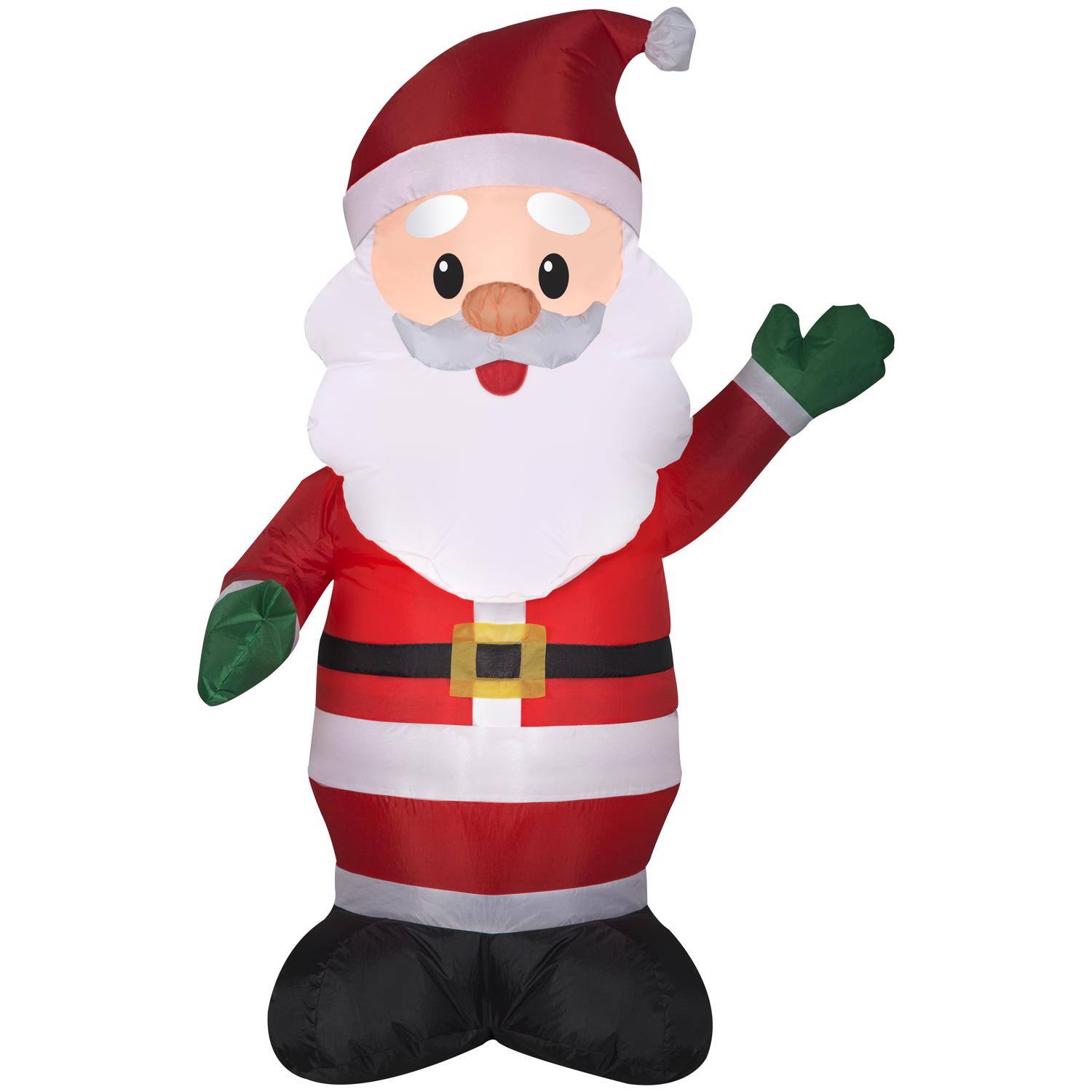 Front. Gemmy - Gemmy Airblown Christmas Inflatable Santa Claus 48 in. Inflatable - Multicolored.