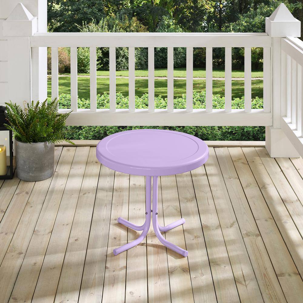 Alt View 2. Crosley Furniture - Griffith Retro Outdoor Side Table - Lavender Gloss.