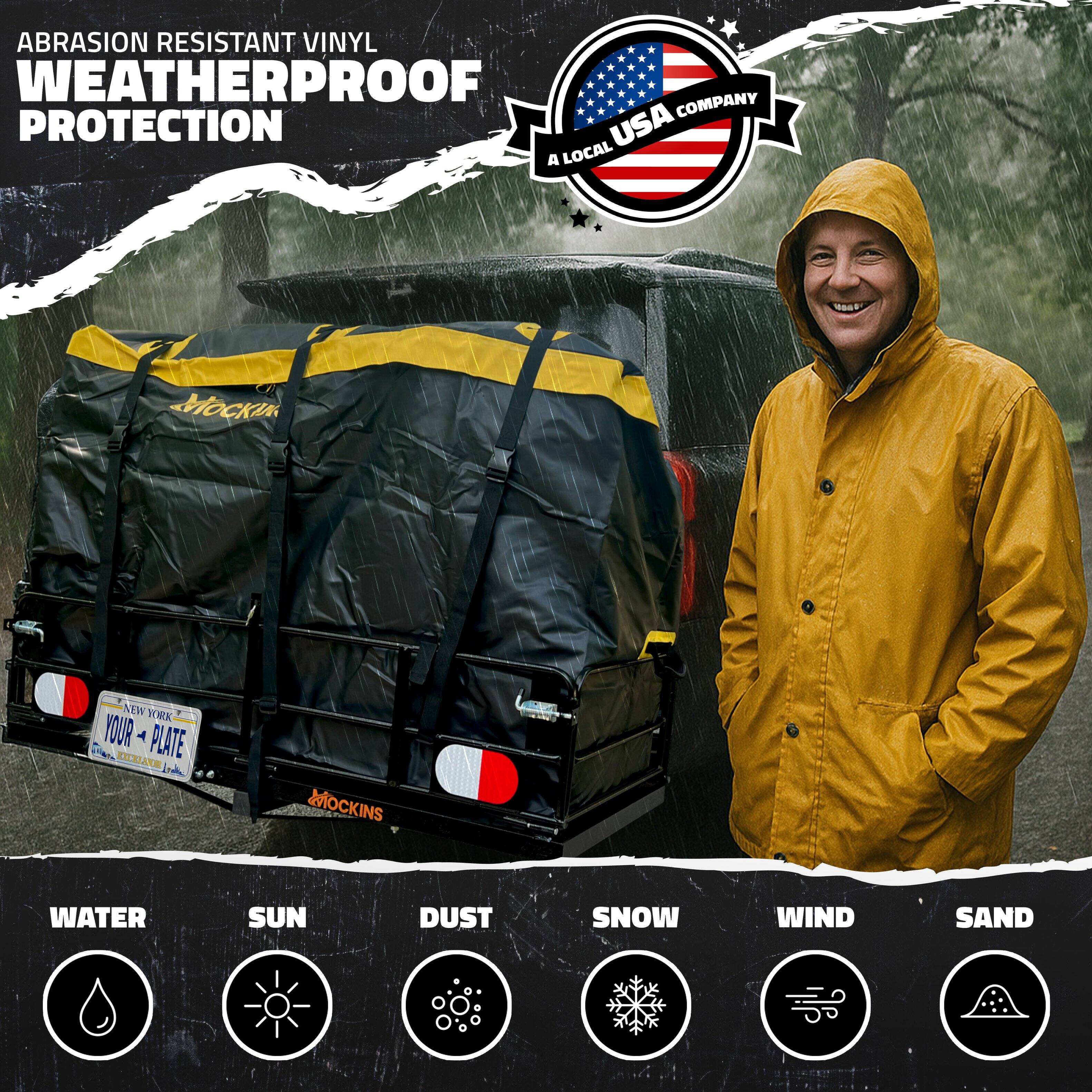 ABRASION RESISTANT VINYL  
WEATHERPROOF PROTECTION  

A LOCAL USA COMPANY  

WATER  
SUN  
DUST  
SNOW  
WIND  
SAND