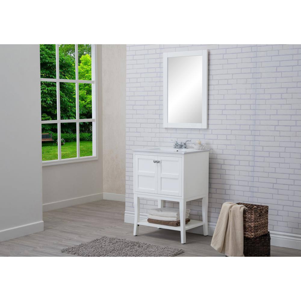Alt View 10. Elegant Kitchen and Bath - 2 Doors Cabinet 24 In. X 18 In. X 34 In. In White - White.