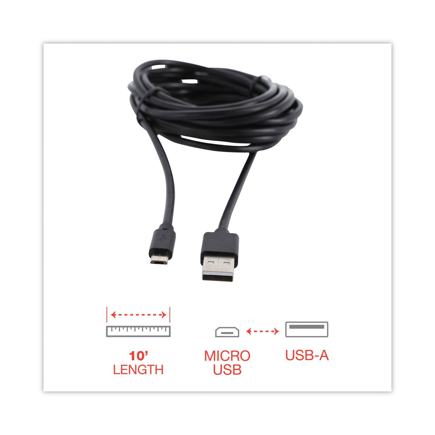 10' LENGTH MICRO USB USB-A