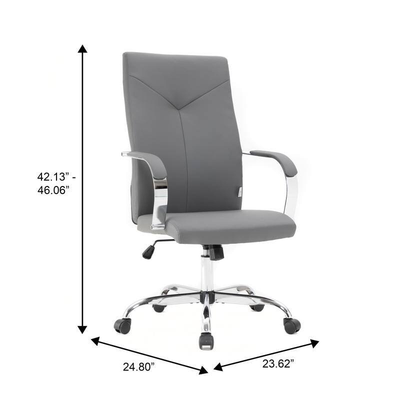 LeisureMod - Set of 8 Sonora Modern Ergonomic High-Back Leather Task Office Chair with Swivel and Tilt for Home Office