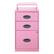 Front. OSP Home Furnishings - 3 Drawer Locking Metal File Cabinet with Top Shelf - Pink.