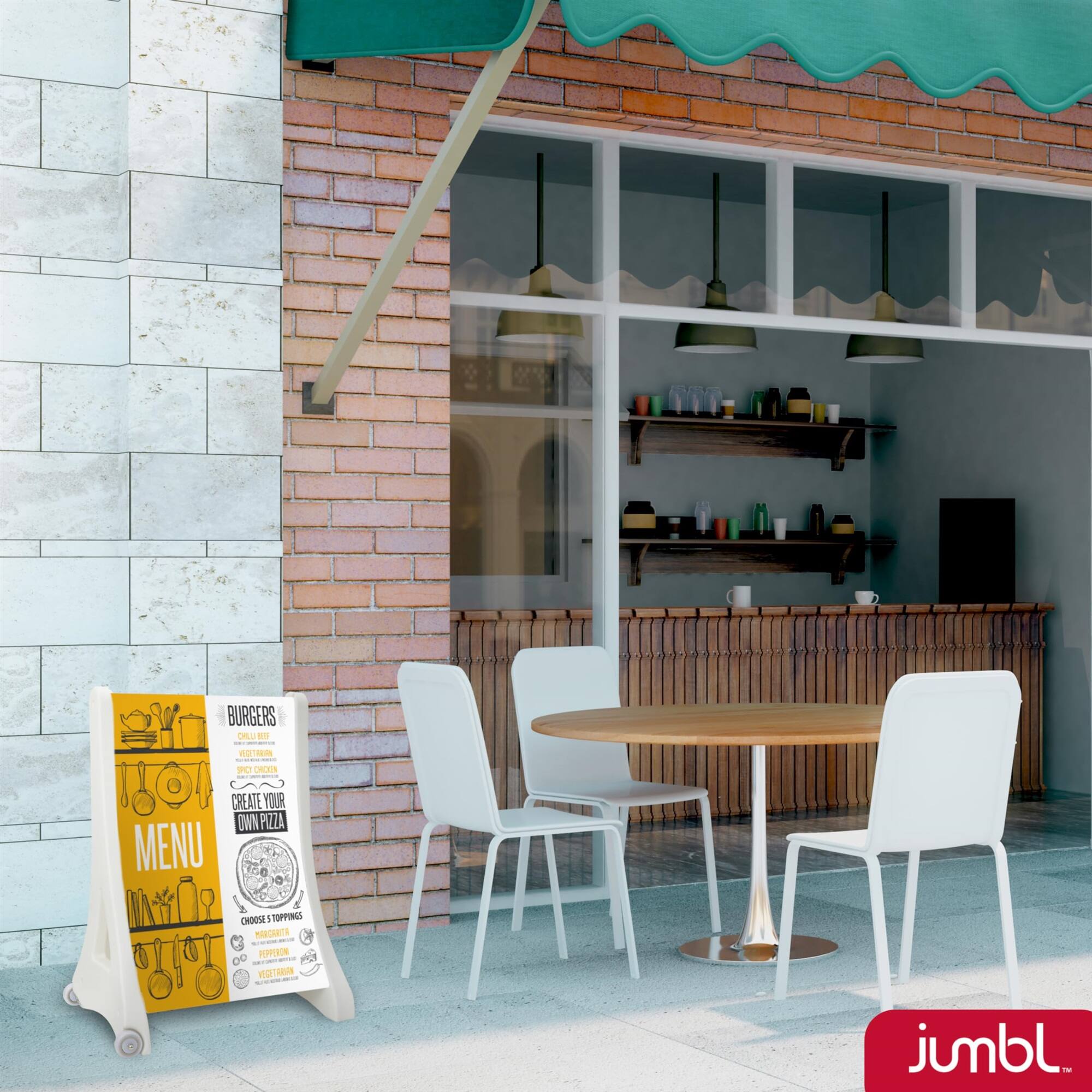 BURGERS

CREATE YOUR OWN PIZZA
MENU
CHOOSE TOPPINGS

jumbl