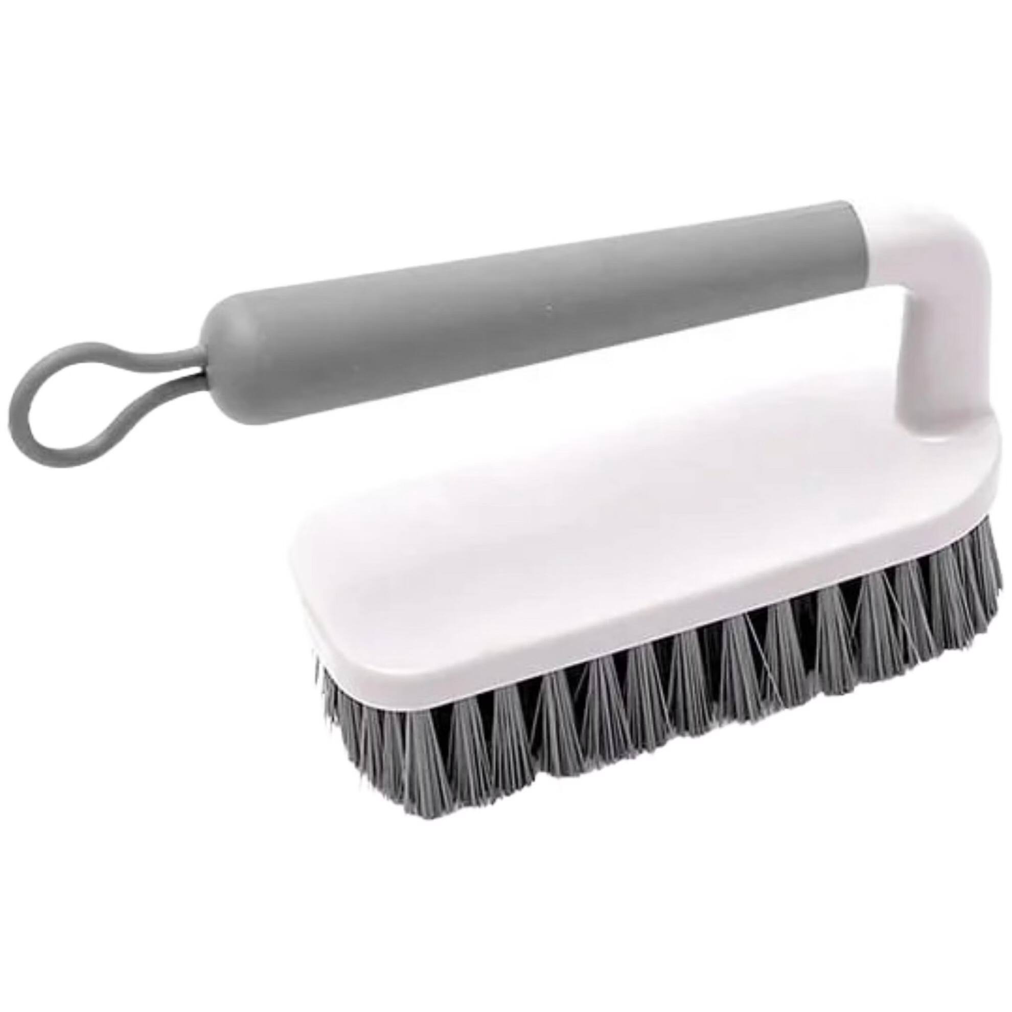 Front. OU - OU Scrub Brush with Ergonomic Handle, All Purpose Bathroom & Kitchen Heavy Duty Cleaning Scrubber.