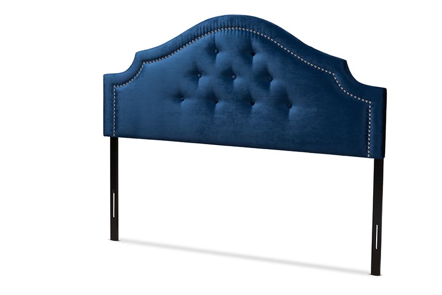 Baxton Studio - Cora Modern and Contemporary Velvet Fabric Upholstered Queen Size Headboard - Royal Blue