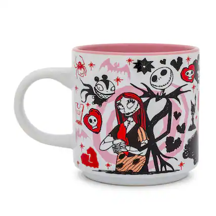 Front. Disney - Disney The Nightmare Before Christmas Valentine's Town Stackable Ceramic Mug - Red.