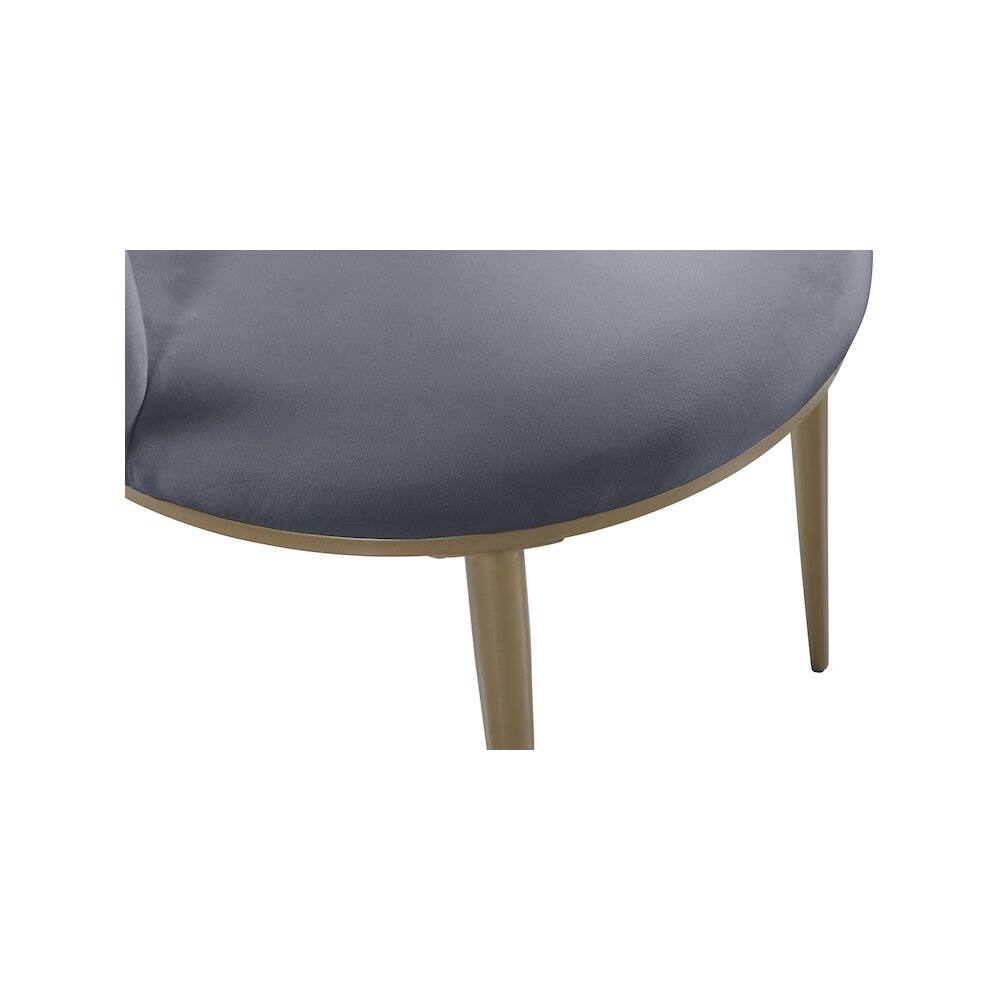 Alt View 4. Meridian Furniture - Skylar Grey Velvet Dining Chair, Set of 2 - Grey.