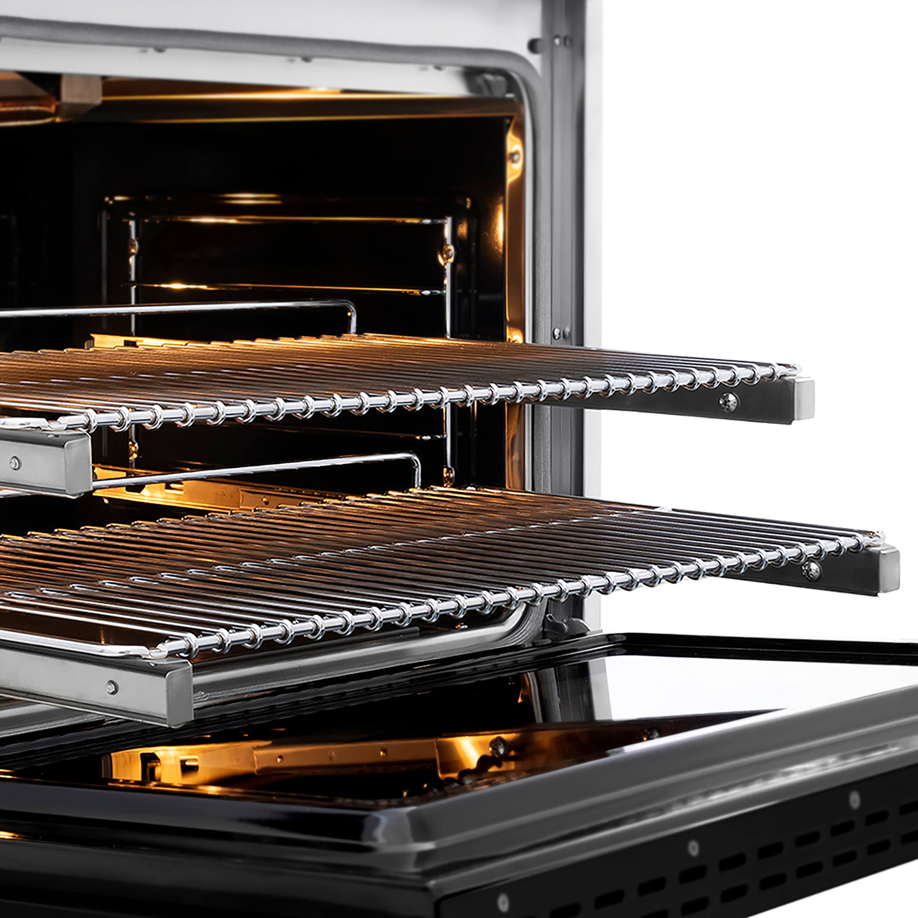 Alt View 3. ZLINE - ZLINE Autograph 36 in. Paramount Gas Range with 6 DuoPro Burners w/ Black Door & Bronze Accents (PSGRZ-BLM-36-CB) - Stainless Steel with Black Matte Door.