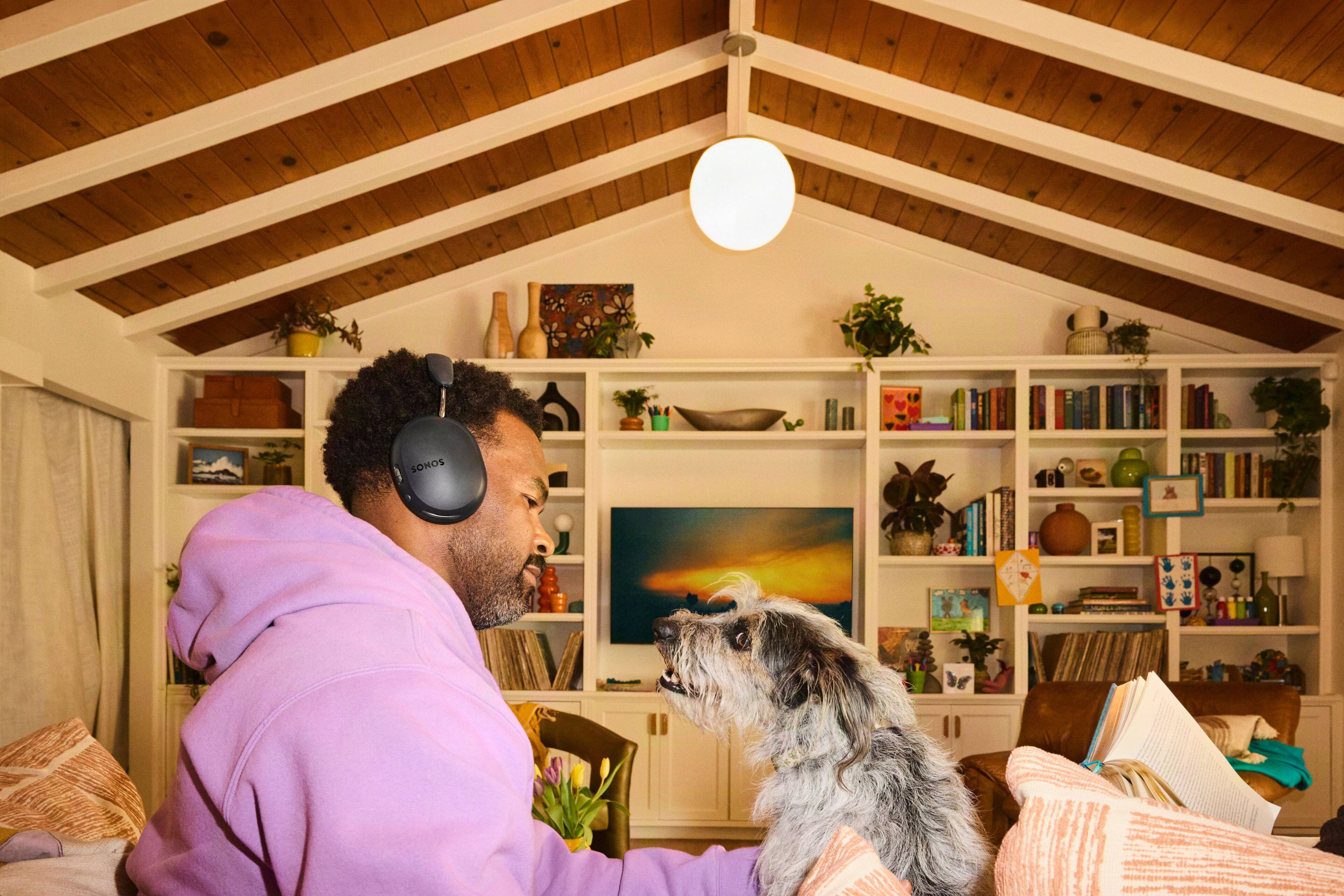 Alt View 8. Sonos - Ace Ultra Wireless Over-the-Ear Headphones with Active noise Cancellation - Black.