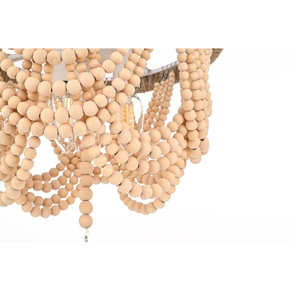 Alt View 2. Living District - Jolie 12 Inch Beaded Flush Mount Ceiling Light In Beige - Beige.