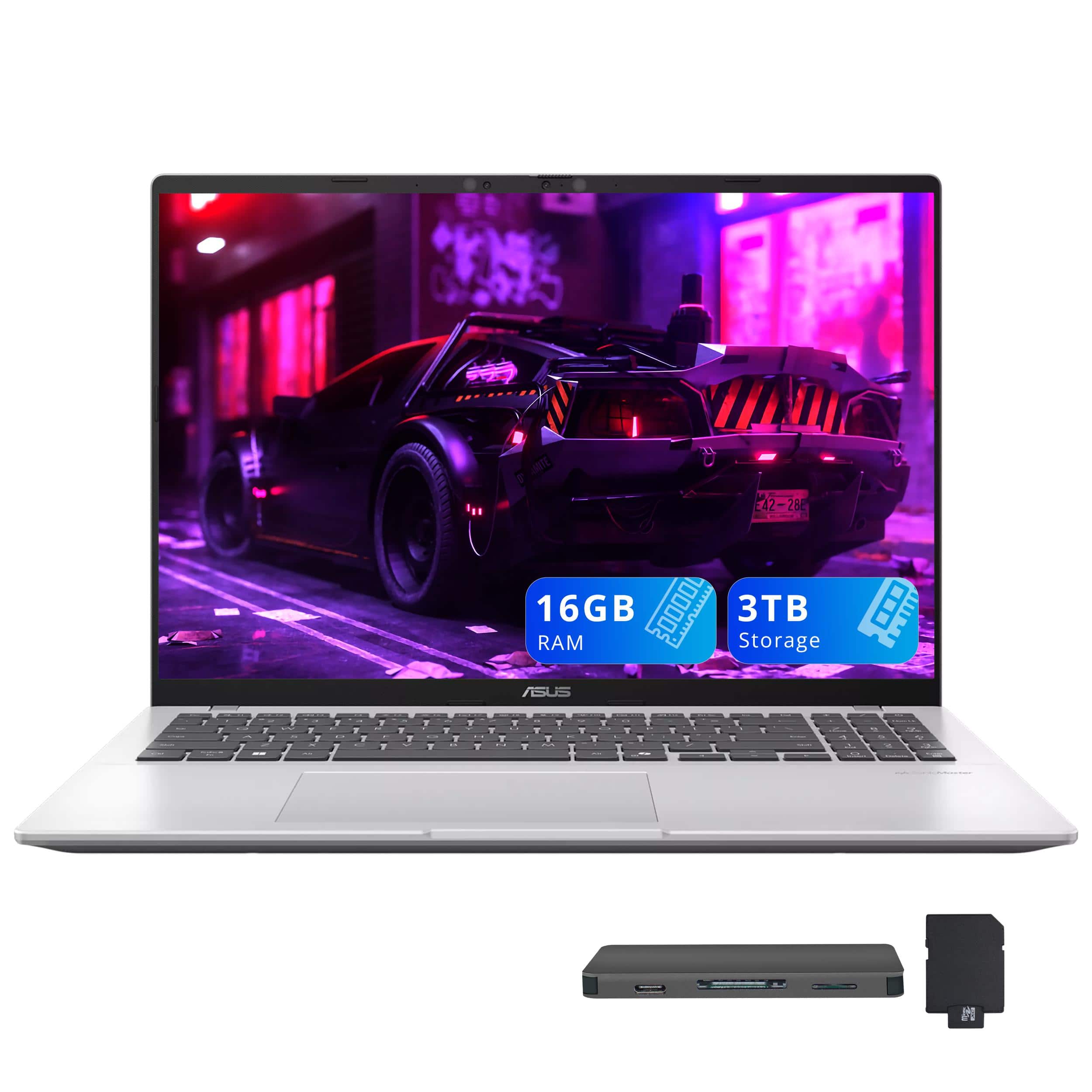 ASUS - Vivobook 16" WUXGA Laptop,Snapdragon X X126100,16GB RAM,2TB SSD+1TB Dock Set,Qualcomm Adreno,Win 11 - Silver