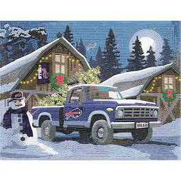 Sporticulture - Buffalo Bills Winter Truck Diamond Art Holiday Craft Kit - Multicolor