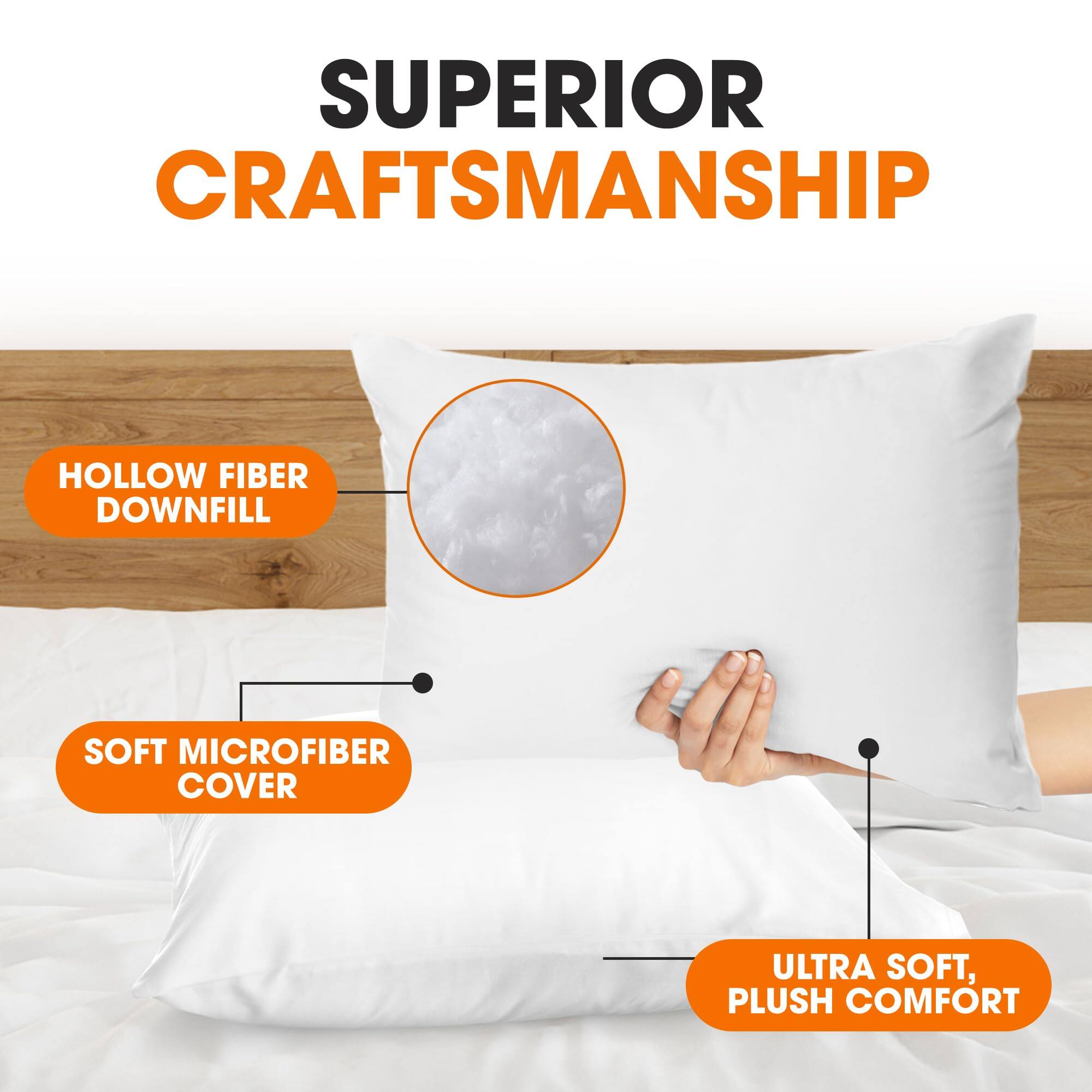 SUPERIOR CRAFTSMANSHIP  
HOLLOW FIBER DOWNFILL  
SOFT MICROFIBER COVER  
ULTRA SOFT, PLUSH COMFORT