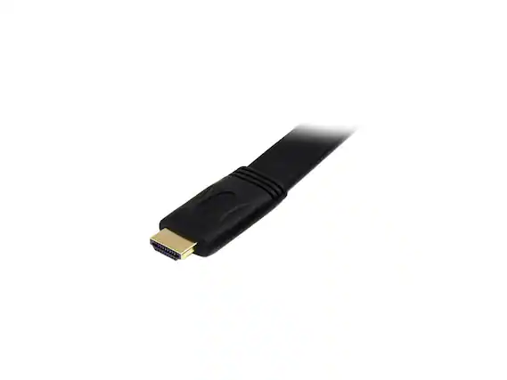 Front. StarTech.com - StarTech.com HDMIMM6FL 6 ft. Black Flat High Speed HDMI Cable with Ethernet Male to Male.
