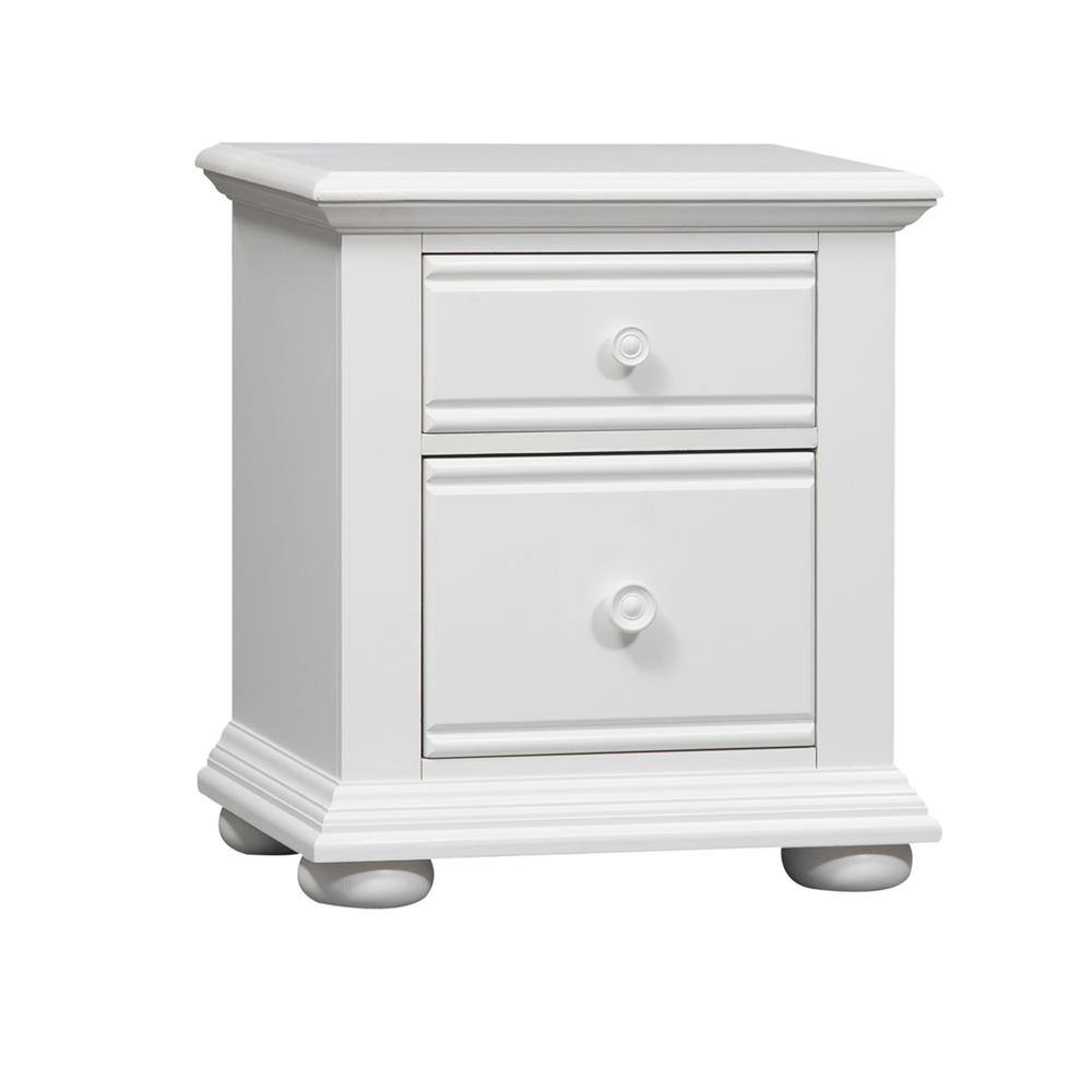 Alt View 2. Liberty Furniture Industries - Summer House 2 Drawer Night Stand in Oyster White - White.
