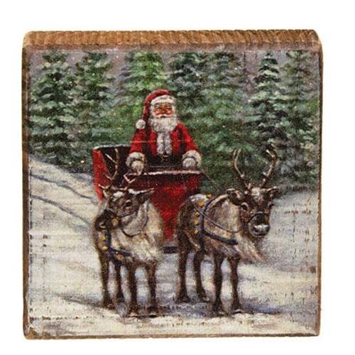 BreeBe - Vintage Santa & His Sleigh Block - Multicolor