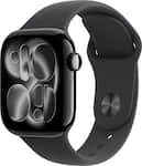 Apple Watch Series 11 (GPS+Cellular) 42mm Aluminum Case with Black Sport Band - S/M - Jet Black (Verizon) - (2025)