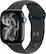 Front. Apple - Apple Watch Series 11 (GPS+Cellular) 42mm Aluminum Case with Black Sport Band - M/L - Jet Black.