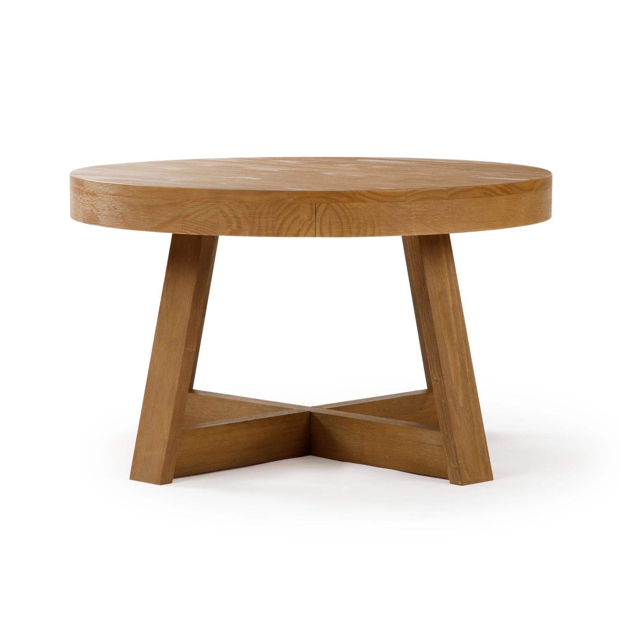 Alt View 3. Plank+Beam - Classic Round Coffee Table (30in x 30in / 760mm x 760mm), Pecan Wirebrush - Pecan Wirebrush.