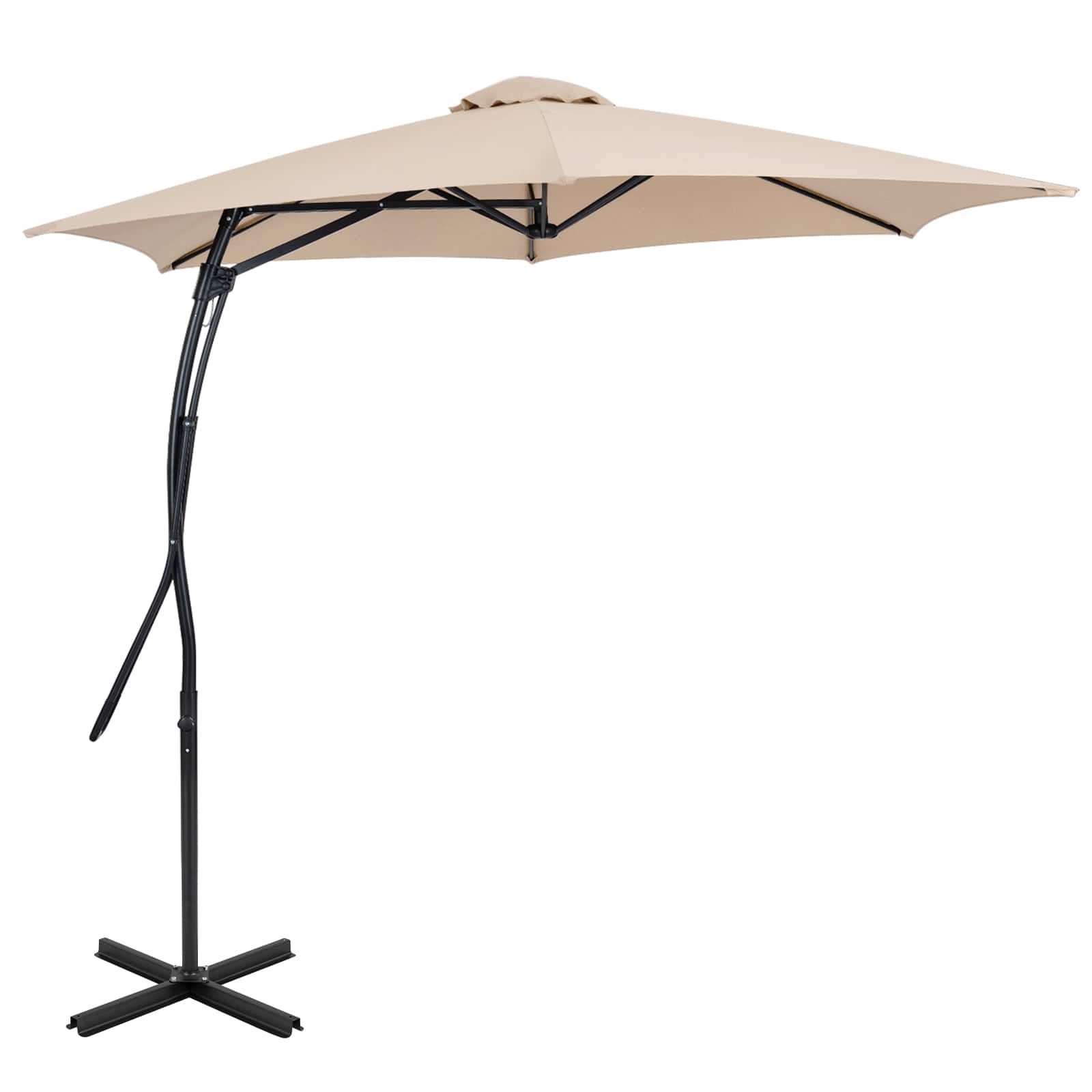 Gymax - 9 FT Cantilever Umbrella w/ Cross Base Included Smooth Handle for Backyard - Beige price history on PriceWatchPro
