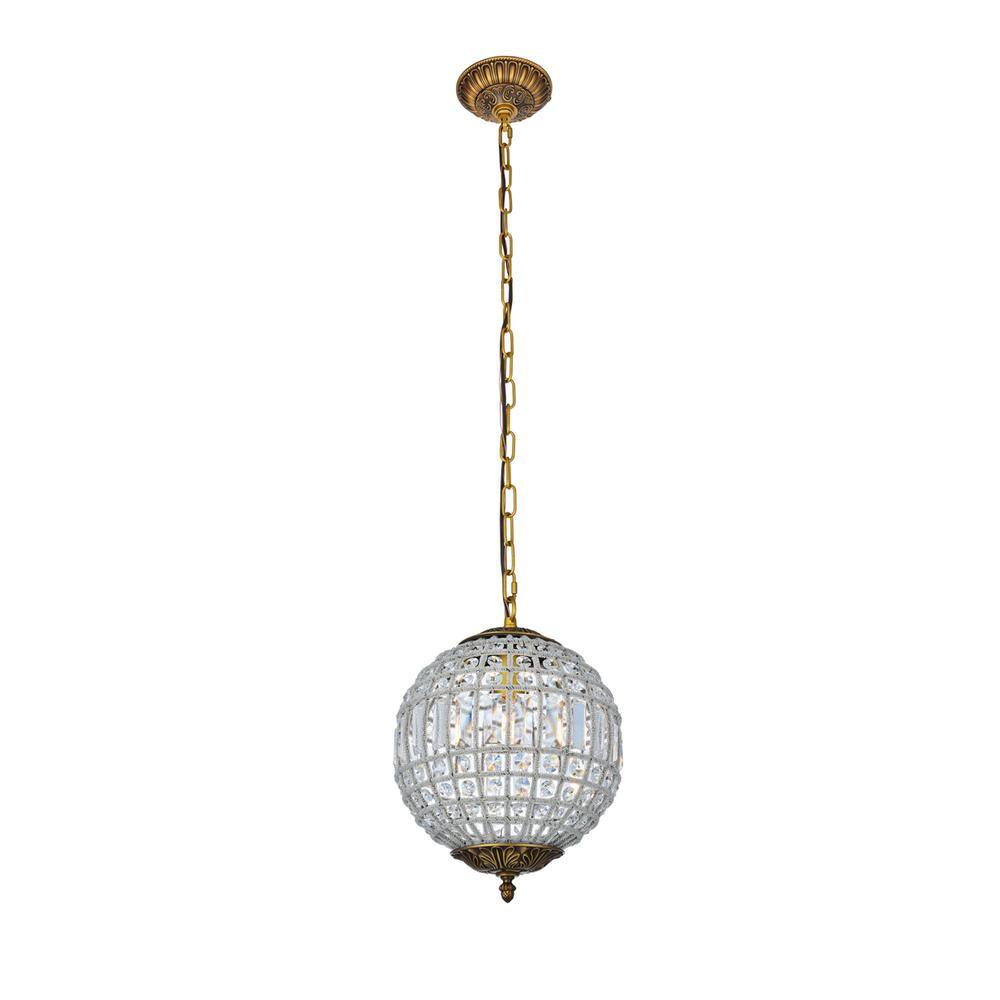 Angle. Urban Classic - Olivia 1 light French Gold Pendant Clear Royal Cut Crystal - French Gold.