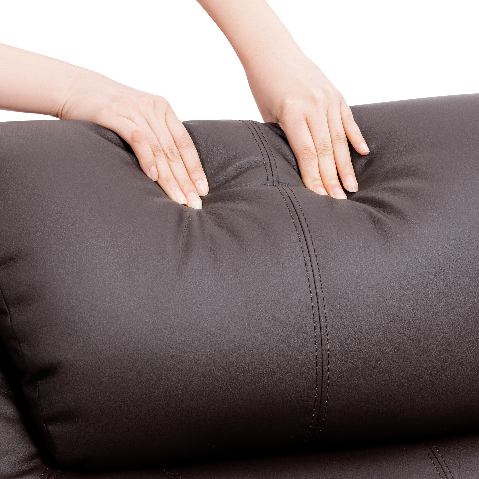 Alt View 5. KERDOM - Massage Sofa Chair with Heat PU Leather Swivel Recliner Theater Seat, Elderly Standing Assist, Cup Holders, Side Pocket - Brown.